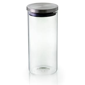 Porta Mantimentos Redondo Em Vidro Borossilicato Inox Mimo Style 750ml
