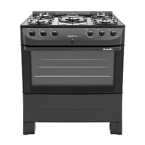 Fogão de Piso Mueller 5 Bocas Fratello Vetro com Mesa de Vidro Preto - Bivolt