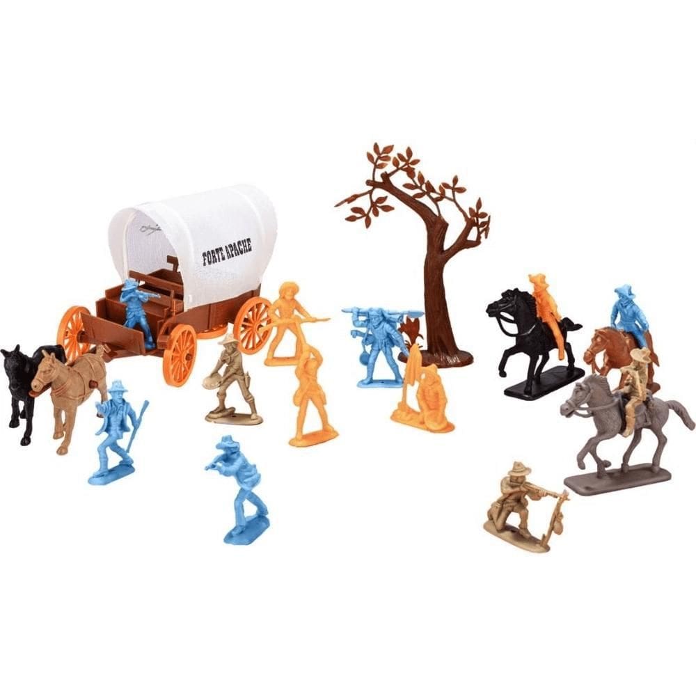 Acampamento Apache Cowboys Gulliver c/ 3 Tendas e 12 Figuras