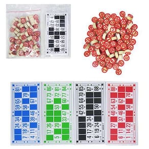 Bingo Recreativo 48 Cartelas 90 Pedras Madeira | Colorido