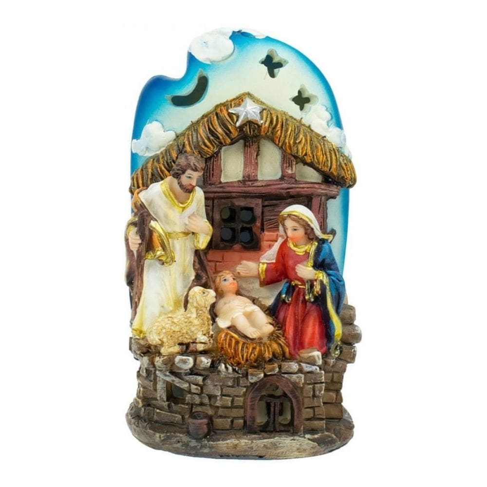 Mini Presépio Pequeno Iluminado Natal Luzes - 11cm  