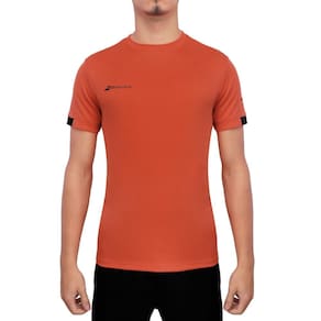 Camiseta Babolat Play Neck Tee Laranja e Preta