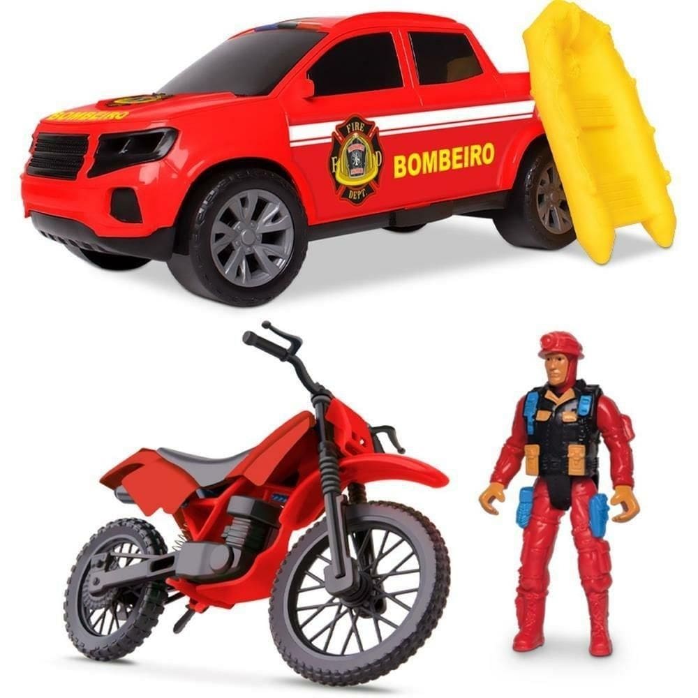 Carrinho Bombeiro Kit Resgate - Samba Toys