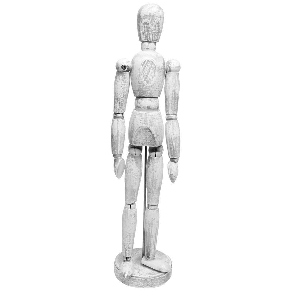 Boneco Manequim Madeira 30cm Branco Vintage