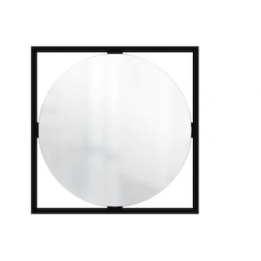 Espelho Decorativo Float Preto 53Cm Redondo