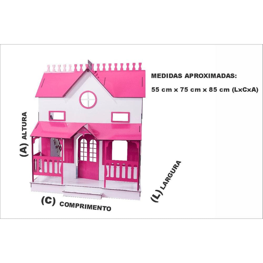 Kit Casa Bonecas Decorativa E Móveis Lian Sonhos S+B Darama