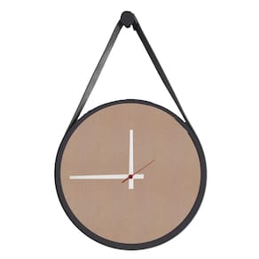 Relógio Adnet Preto Alça Preta/Camurça Ponteiro Branco 40Cm