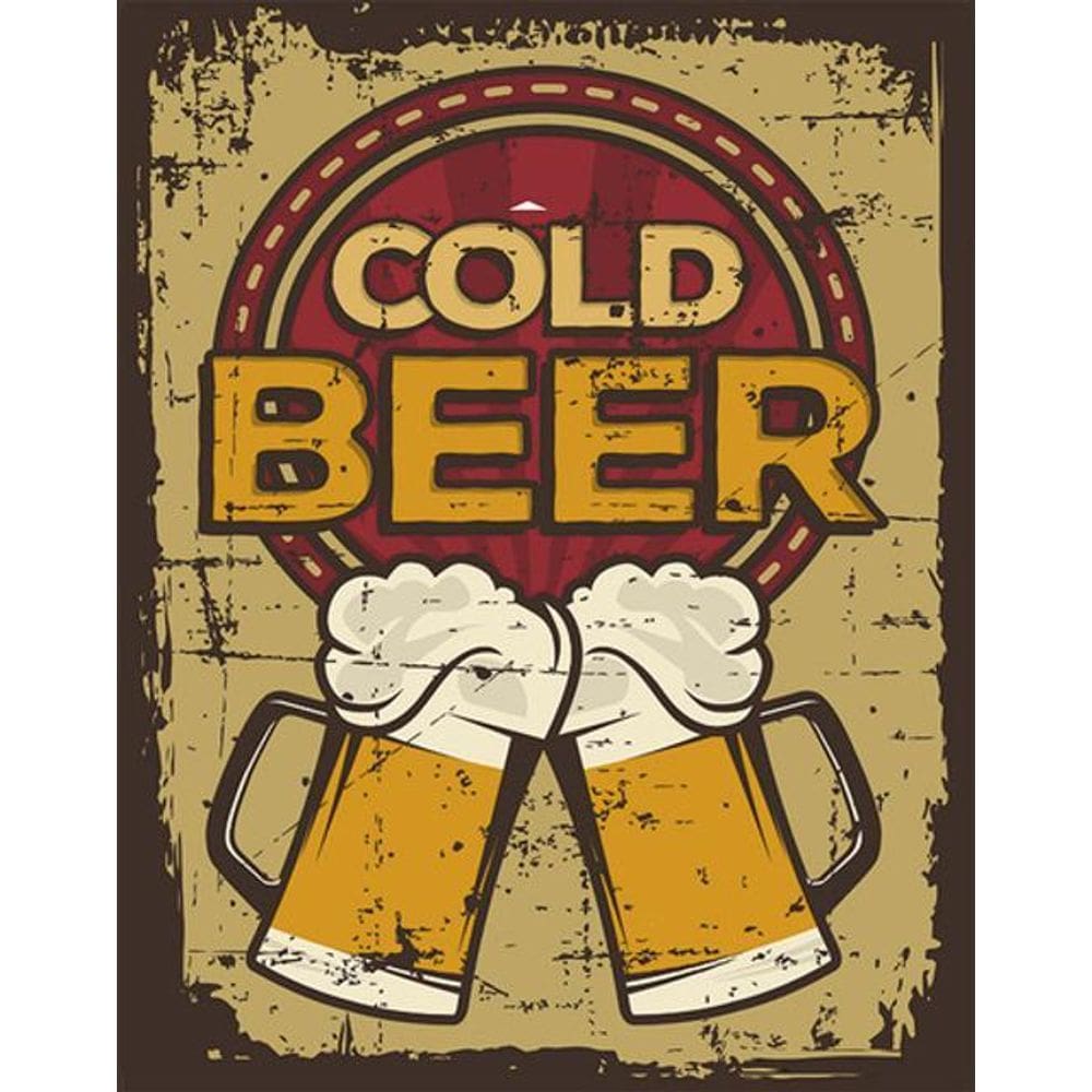 Kit 5 Placas Cold Beer Imagem 36X46