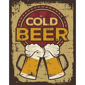 Kit 5 Placas Cold Beer Imagem 36X46