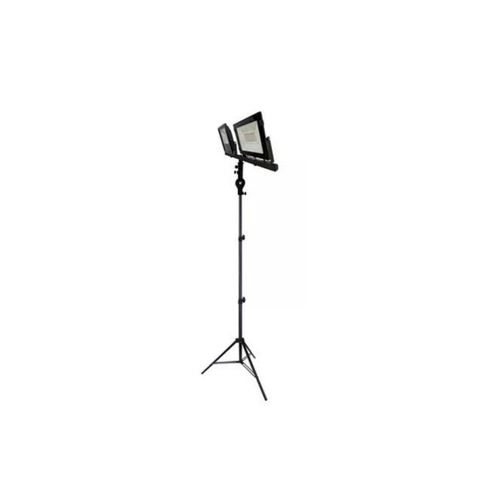 Tripé Reclinável Suporte Com 2 Holofotes Refletor 50W Led