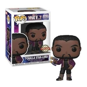 Boneco Funko Pop T`Challa Star Lord 876 What If Marvel Comic