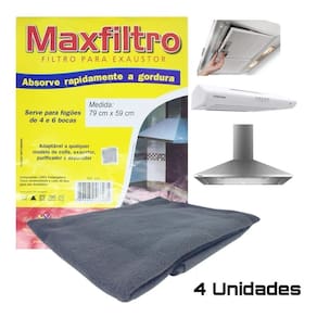 4 Filtro Depurador Exaustor Coifa Manta Tamanho Universal