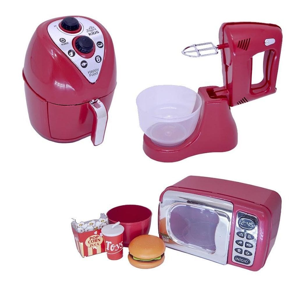 Cozinha Infantil Vermelha c/ Microondas Brinquedo
