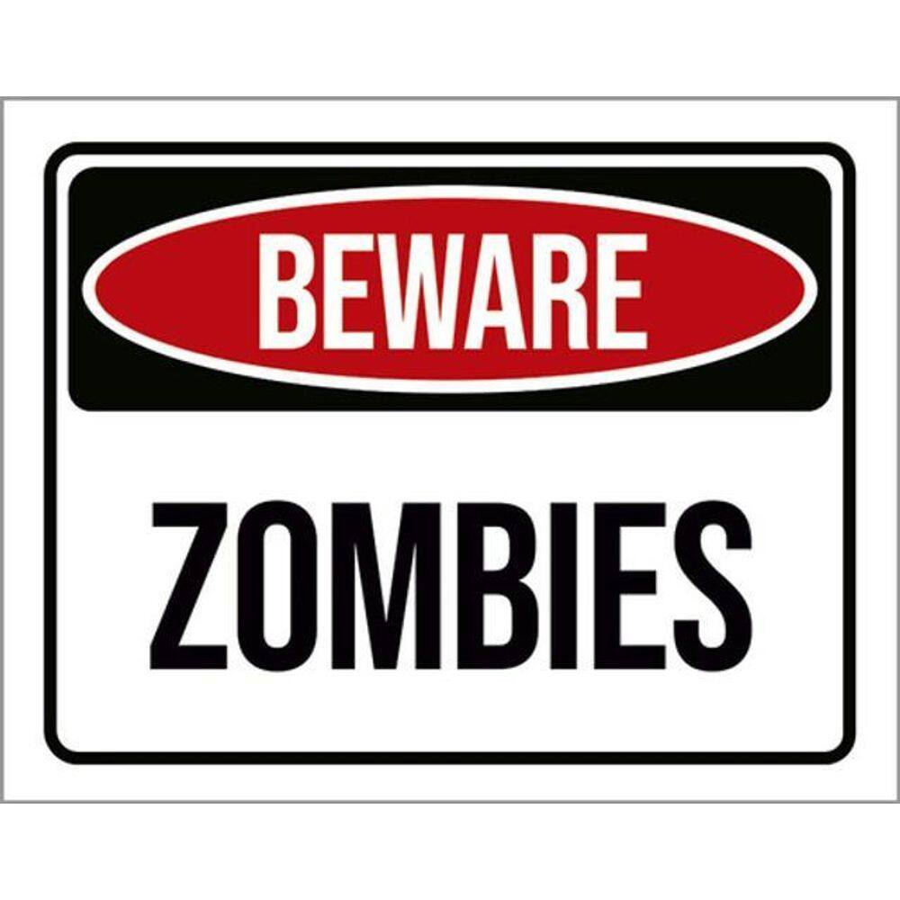 Kit 5 Placas Beware Zombies 36X46