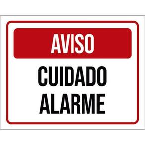 Kit 5 Placas Identificação Aviso Cuidado Alarme 36X46