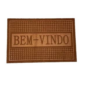 Tapete Capacho Porta Entrada Antiderrapante Bem Vindo Marrom
