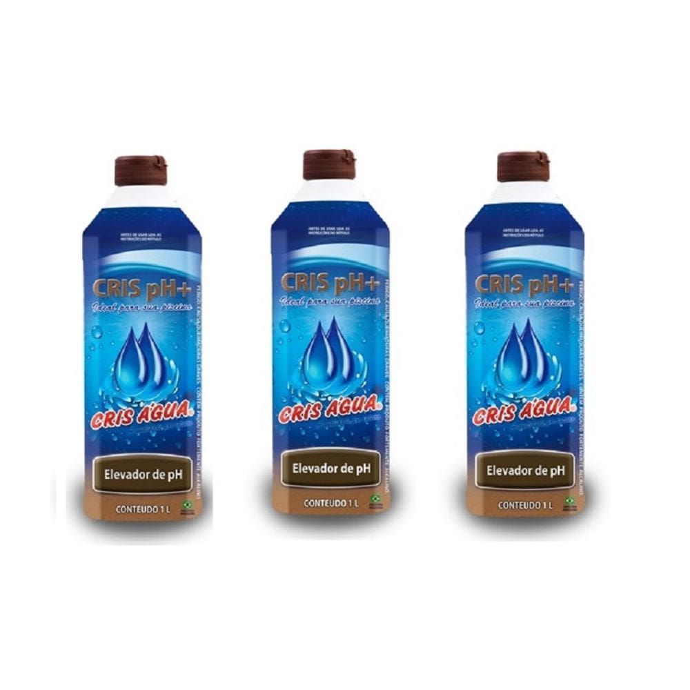 Kit 3 Elevador De Ph Neutralizador 1l Cris Água Para Piscina