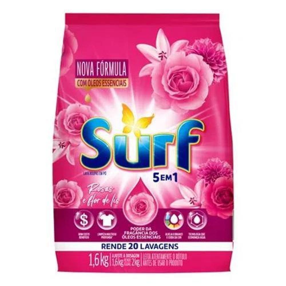 Sabao Em Po Surf 1,6Kg Rosa Flor De Liz