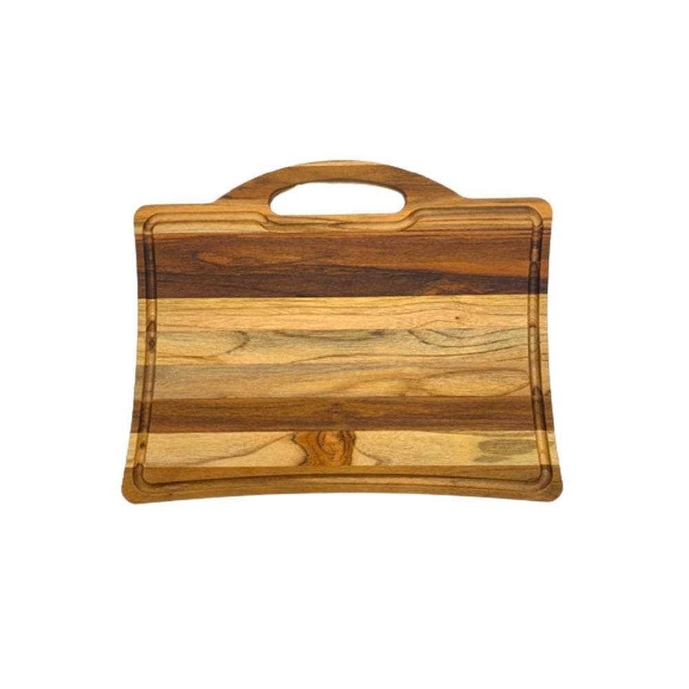 Tábua De Corte Cozinha Com Alça Churrasco Em Madeira Iii
