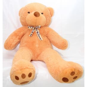 Urso gigante 1,40 m 140cm pelúcia tedy bege com gravatinha