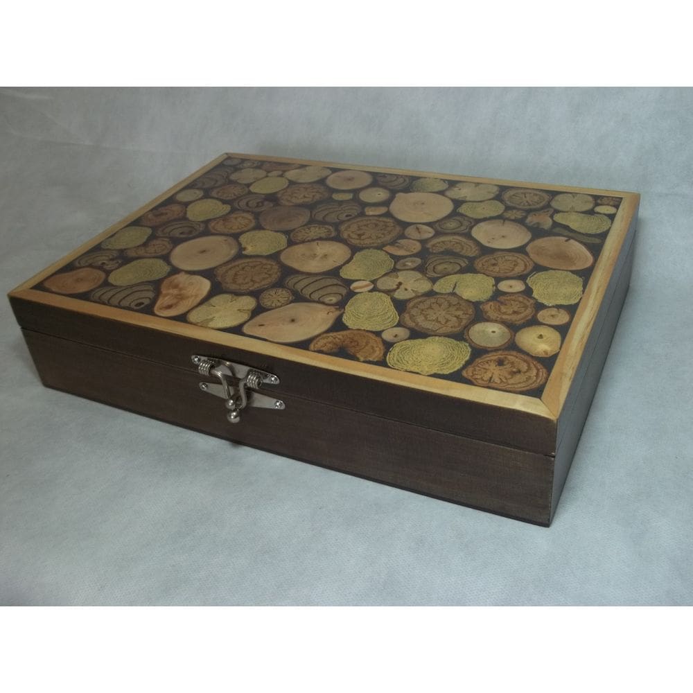 Porta Joias Duplo de Marchetaria Natural