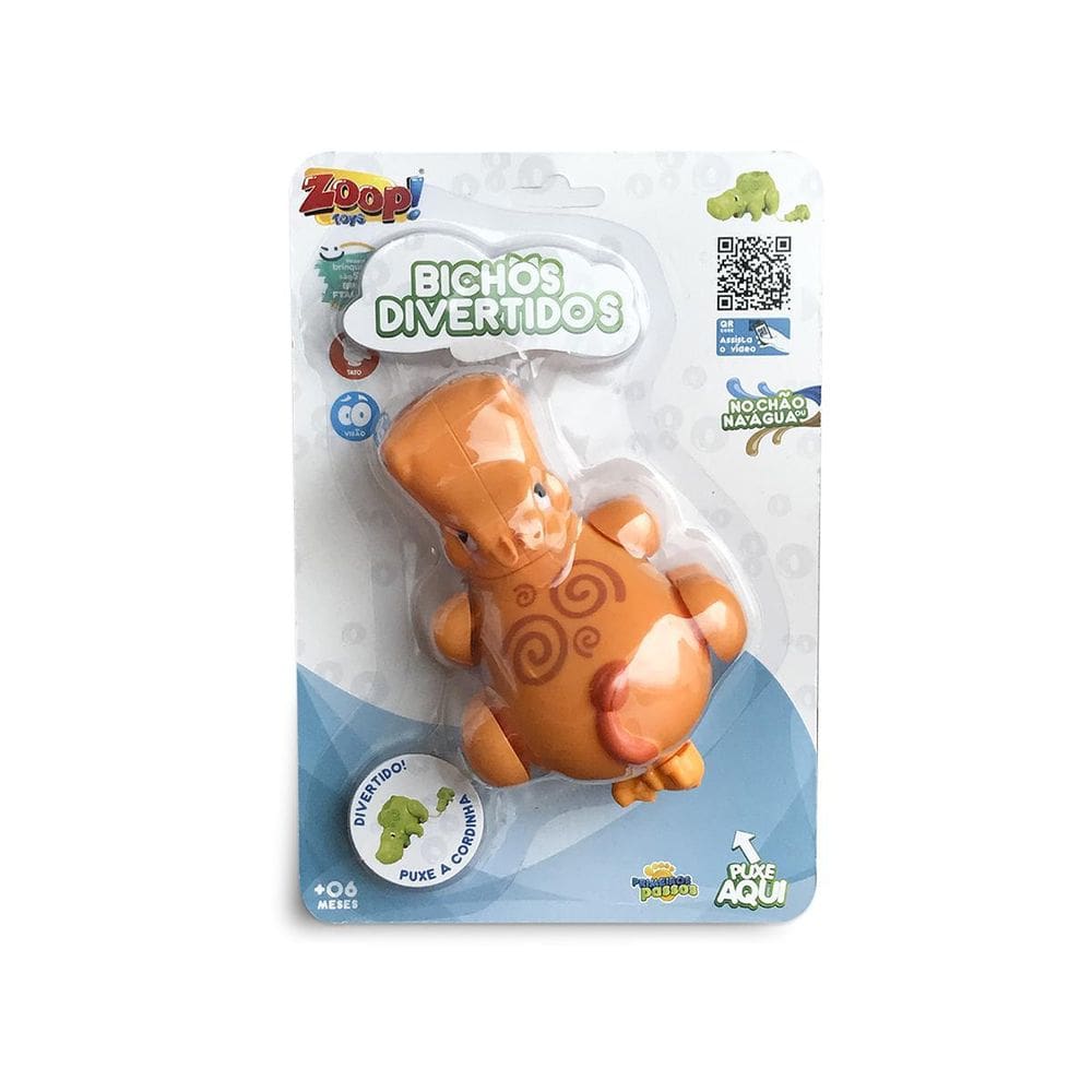 Brinquedo Infantil Hipopótamo Laranja Coleção Nova Divertido
