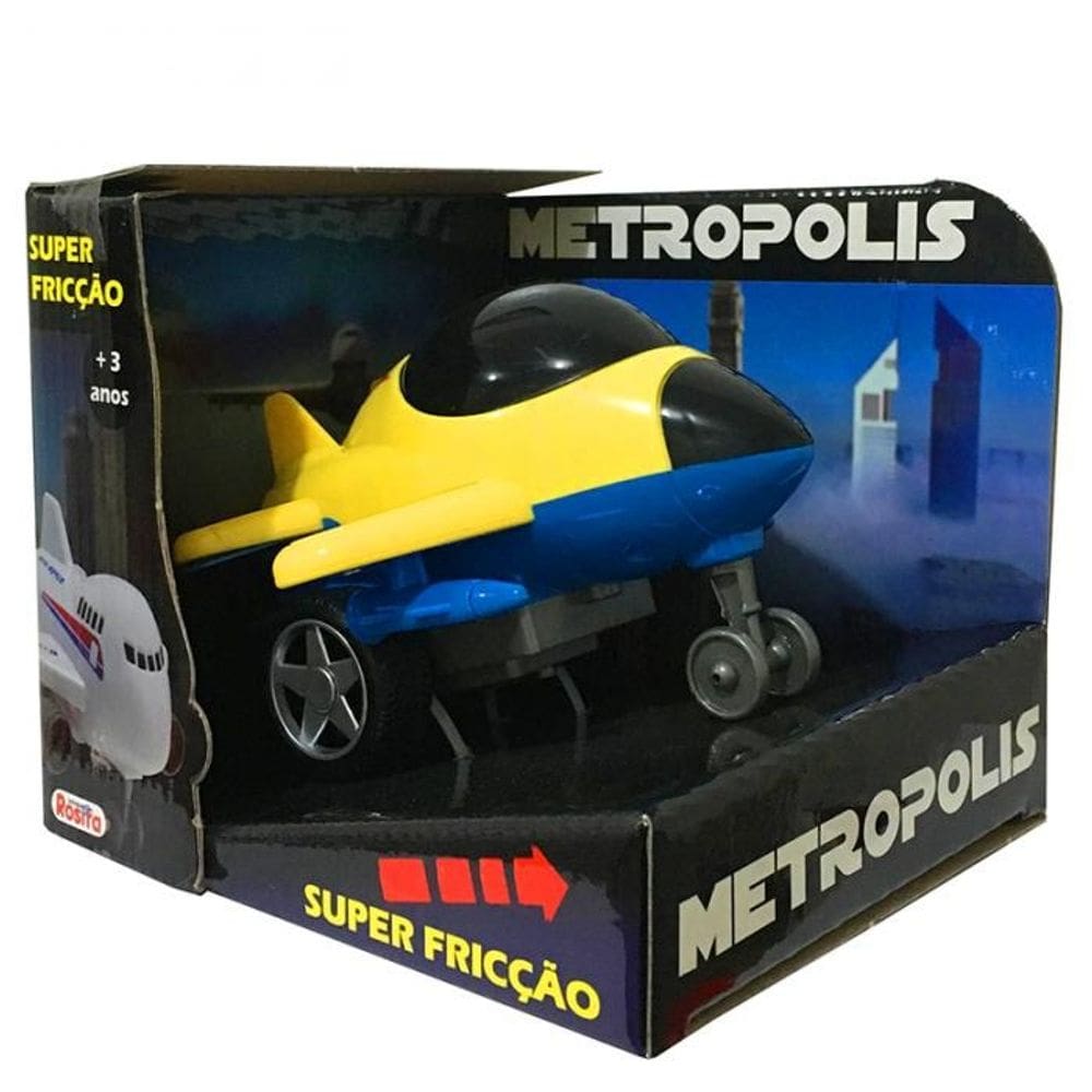 Carrinho Com Super Fricção Metropolis Jato Caça BabyBrink