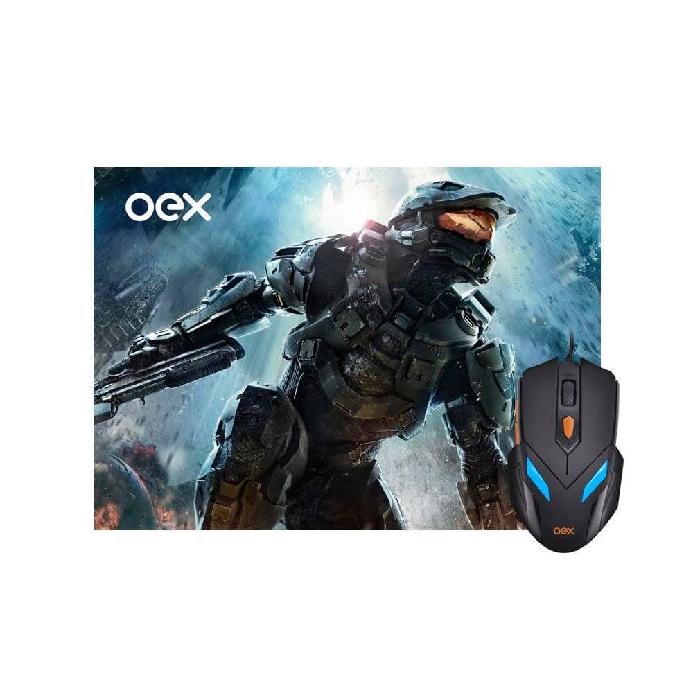 Combo Mouse Gamer 7 Cores e Mousepad Oex Mc100 - 2400dpi