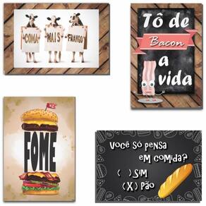Kit de placas decorativas em MDF - R+ Adesivos - 4x 20x30cm
