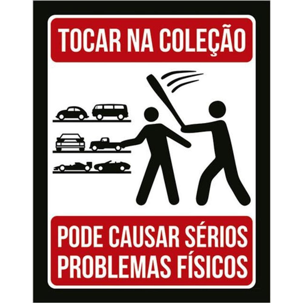 Kit 5 Placas Sinalização - Tocar Coleção Carros Problemas