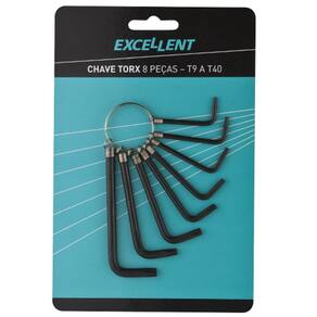 Jogo de chave allen com 10 peças com argola 1,5-10mm - Eda