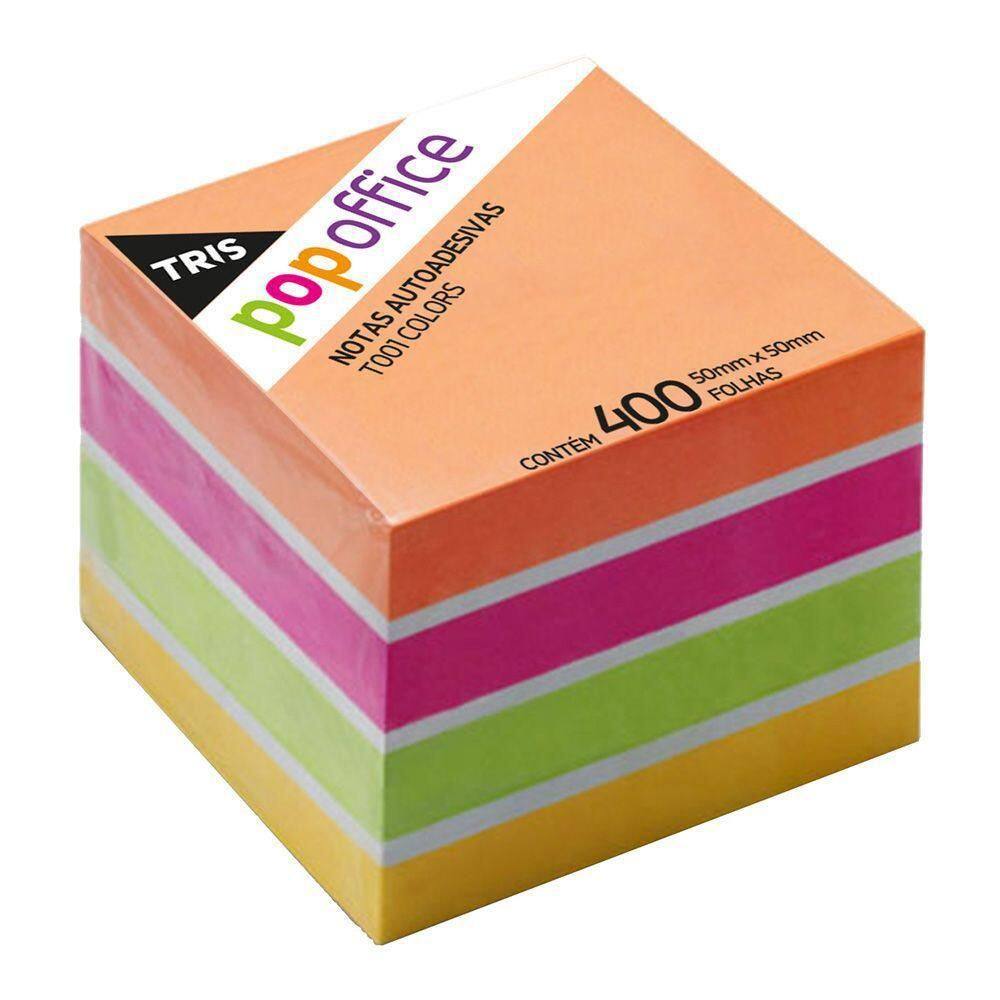 Bloco Adesivo Tris Neon Com 400 Folhas