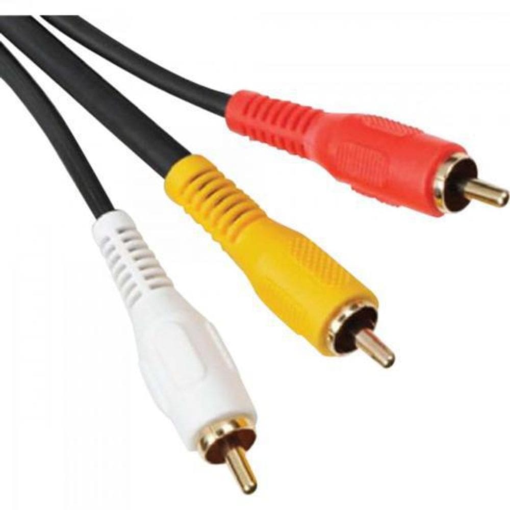 Cabo 3 Rca Macho X 3 Rca Macho Com Coaxial 1,8M Cbrc0020 Pr
