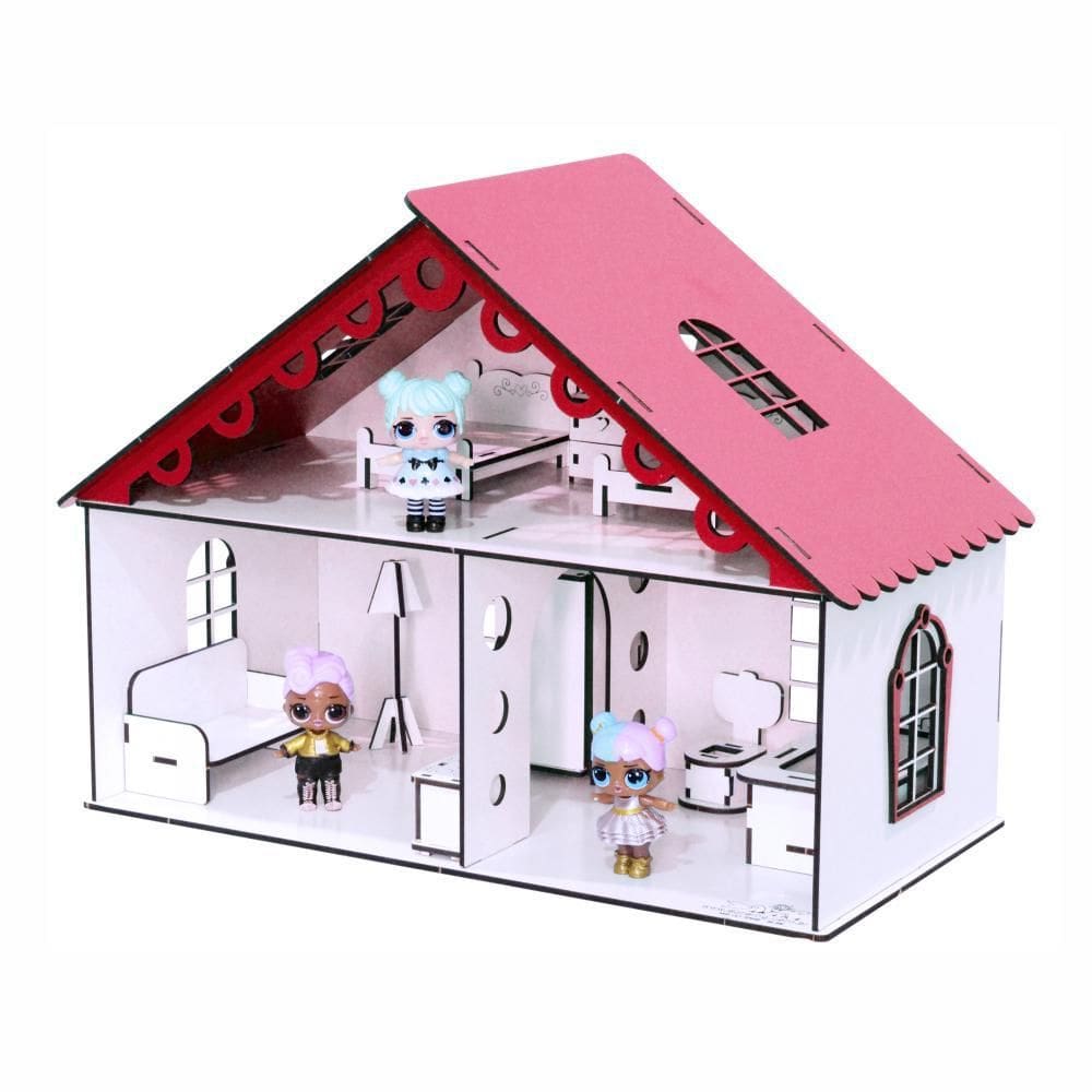 Kit Casa Boneca 20 Moveis Lol E Polly Lily Rubrum - Darama