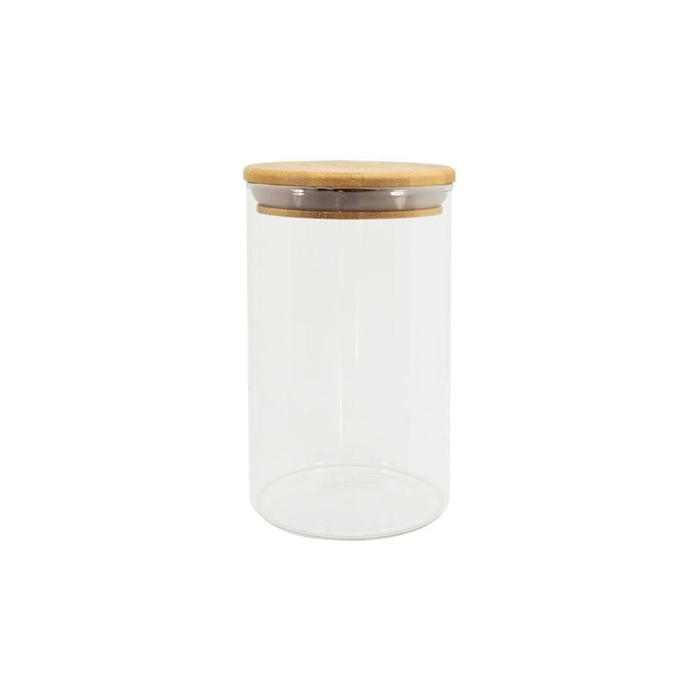 Pote De Mantimentos Redondo 1100Ml Tampa Bambu Oikos