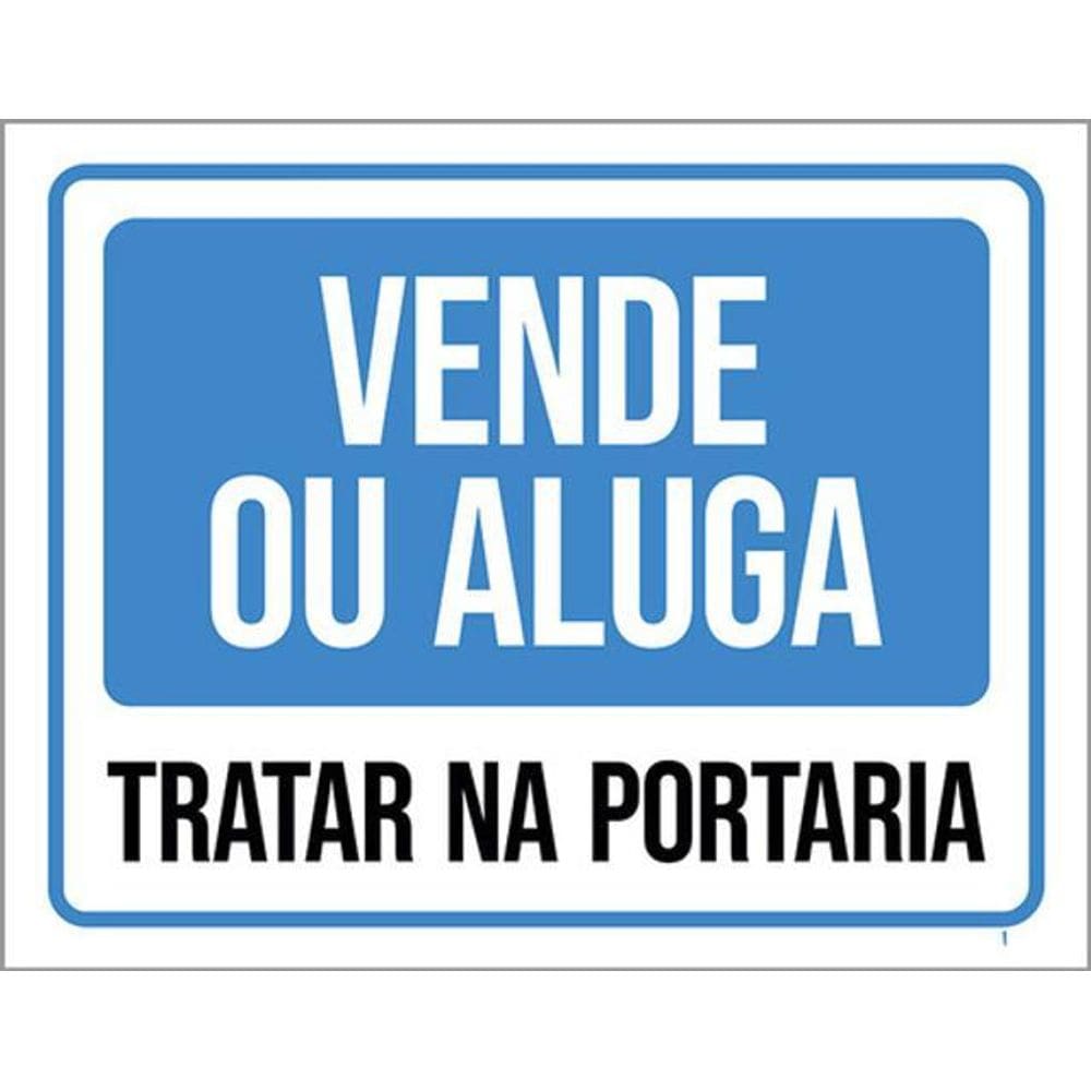 Kit 5 Placas Sinalização - Vende Ou Aluga Tratar Na Portaria