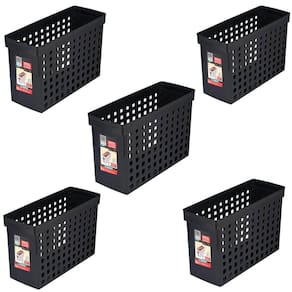 Kit 5 Arquivos Plástico 42x27cm Estreito Furação Preto Orden