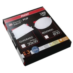 Plafon Led Quadrado 24w Painel Embutir Slim  Avant 6500k