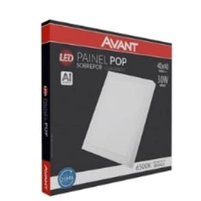 Painel LED Sobrepor Quadrado 40x40cm 30W Branca Avant