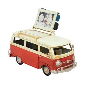 Kombi Vermelho Porta Retrato 11X16.5X7Cm Estilo Retrô