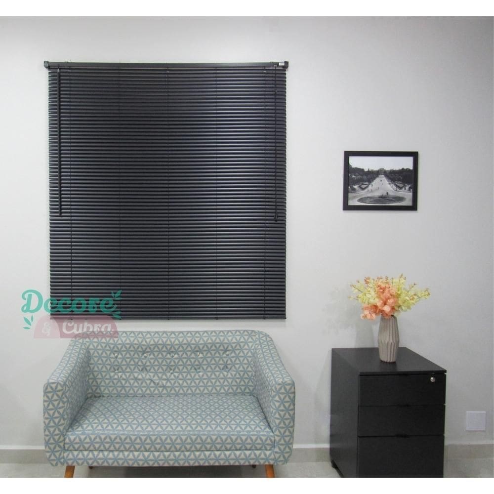 Persiana Horizontal Pvc 25Mm Block 80Larg X 160Alt Preta