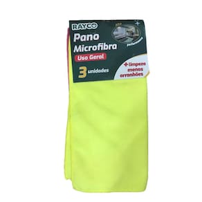 Pano Microfibra Multiuso 35Cm X 35Cm Com 3 Raycon