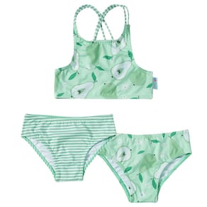 Biquíni Infantil Top com Duas Calcinhas Pera Verde Claro Tip Top