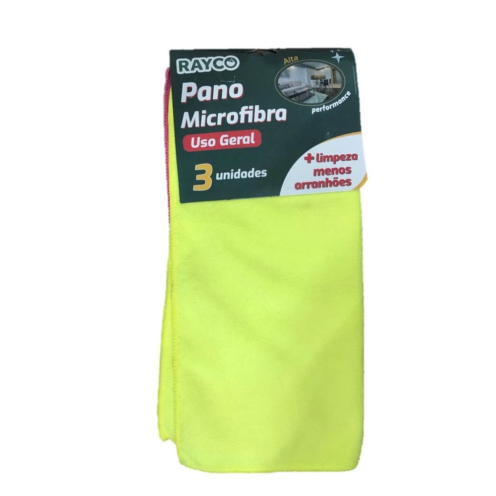 Pano Microfibra Multiuso 35Cm X 35Cm Com 3 Raycon