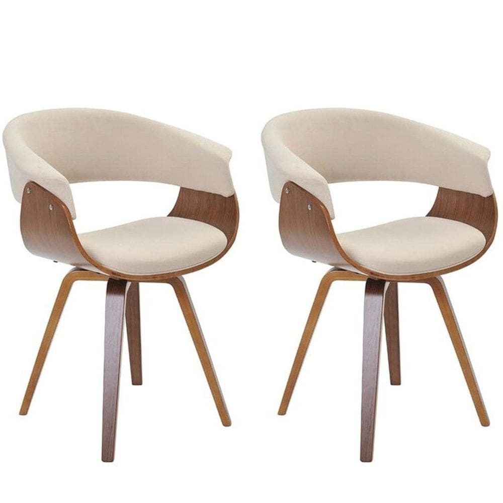 Conjunto com 2 Caderias para Sala de Jantar Betina Creme