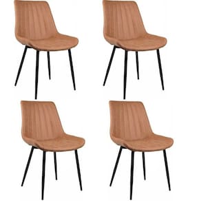 Conjunto com 4 Cadeiras para Sala de Jantar Tainá Caramelo