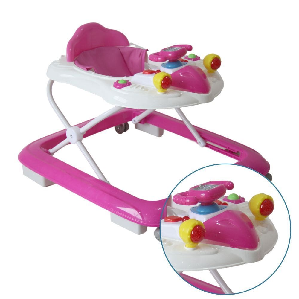 Andador Bebê Multifuncional 6m+ Foguete Antiqueda Musical