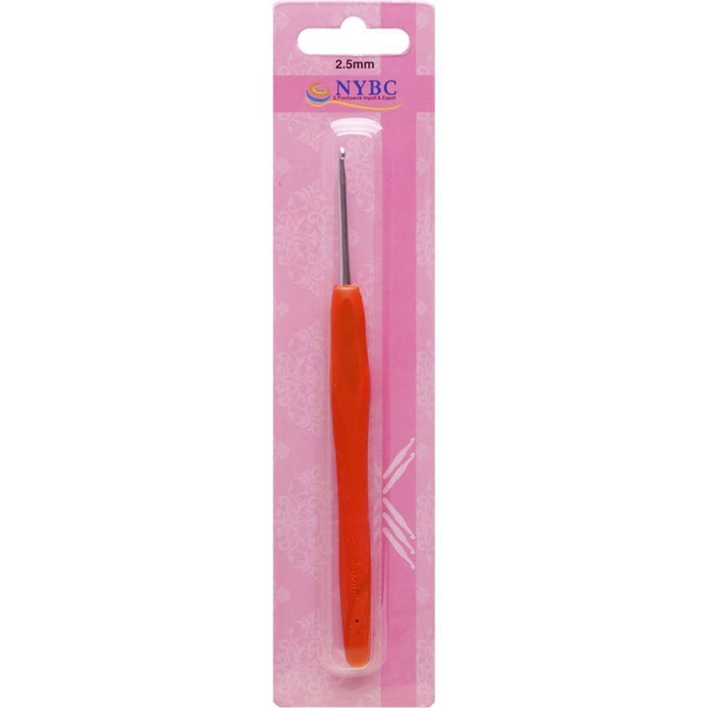 Agulha Para Croche Tamanho 2,5Mm Cabo Silicone Vermelha