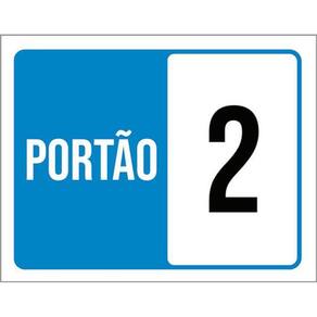 Kit 3 Placas Sinalização - Portão Azul 2