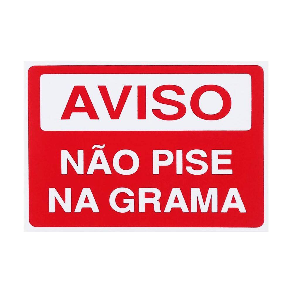 Placa De Sinalização Aviso Não Pise Na Grama - S-230 F9E